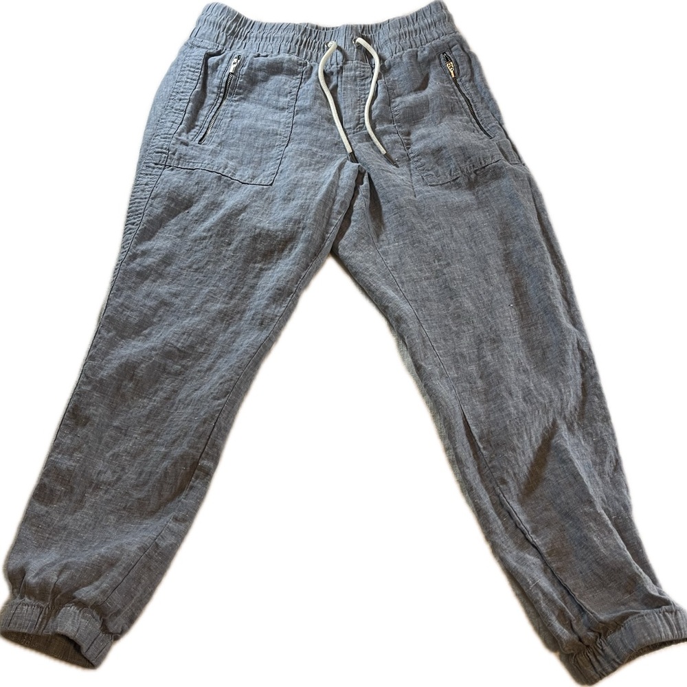 ATHLETA Retreat Pant LightBlue Pull-On Beach Cabo Linen Jogger Sz 6P
